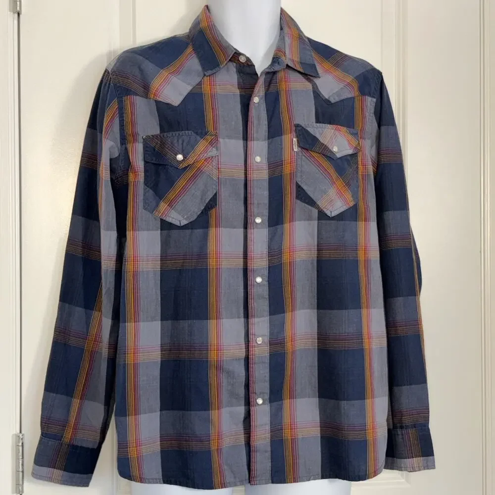 Levi’s Men Button up Pearl-snap Shirt M